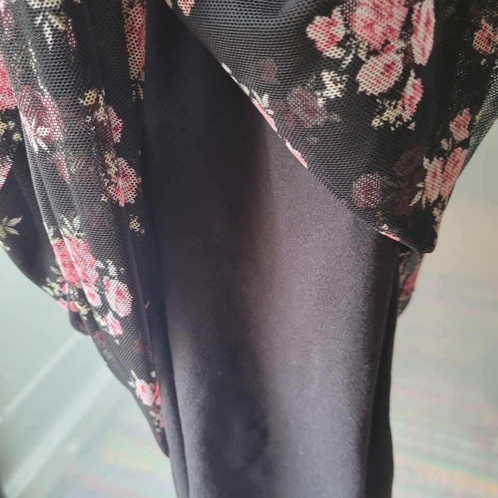 See you Monday Pink Floral Dress Mesh Size XL Lace Cap Sleeves Lined NWT - Picture 7 of 12